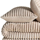 M&S M&S Cloud Fleece Striped Bedding Set, Single, Neutral- Buy online at McGrocer