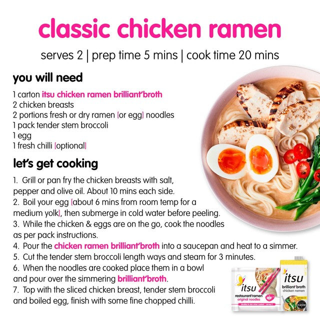 Itsu Chicken Ramen Brilliant Broth 500ml, UK version