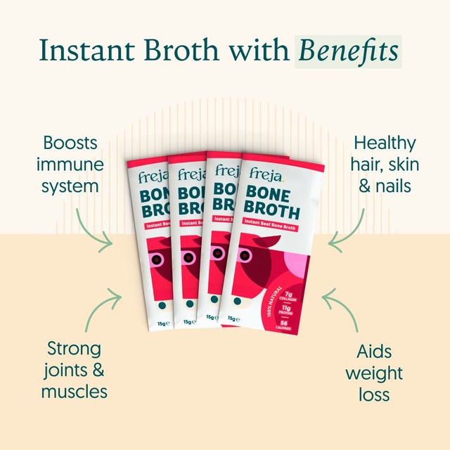 Freja Classic Beef Instant Bone Broth 4 x 15g - British product