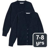 M&S 2-Pack Cotton Cardigan with StayNEW Children's Cardigan 7-8 Y