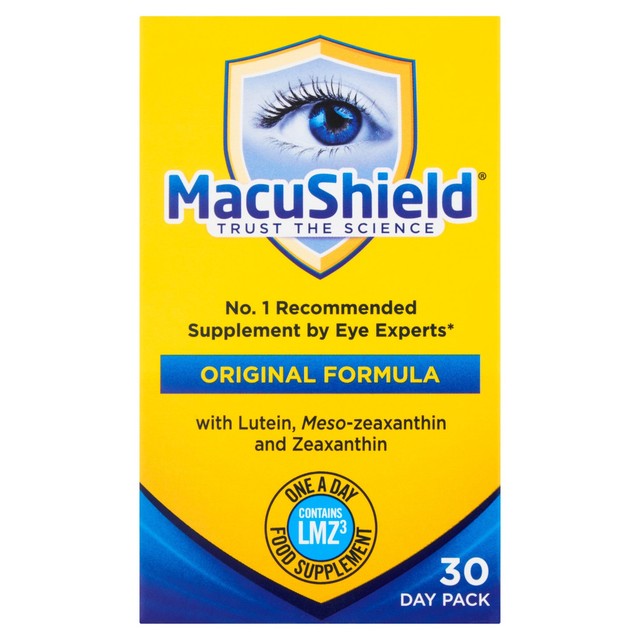 Macushield Original Formula eye health supplement 30 capsules, imported from the UK