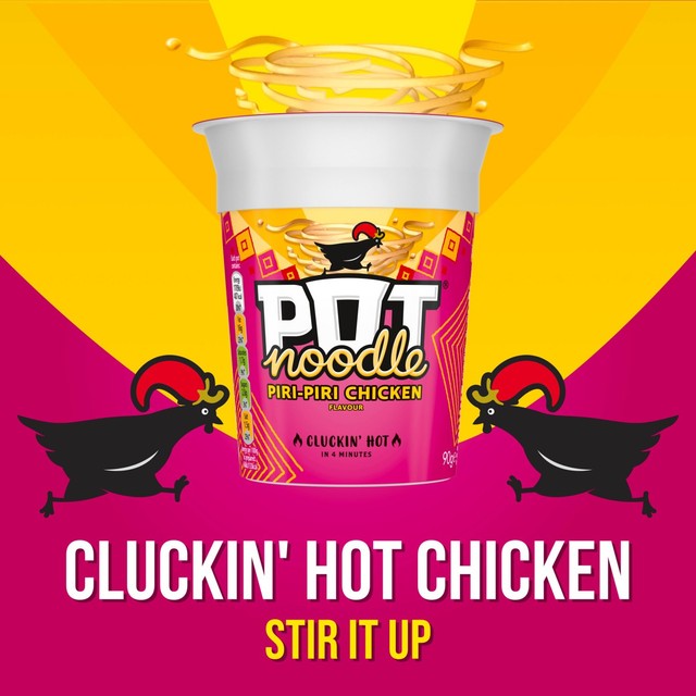 Pot Noodle Piri Piri Chicken instant noodles 90g, imported from the UK
