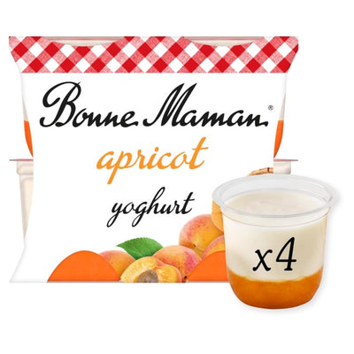 Bonne Maman Apricot Yoghurt with Fruit Compote 4 x 115g
