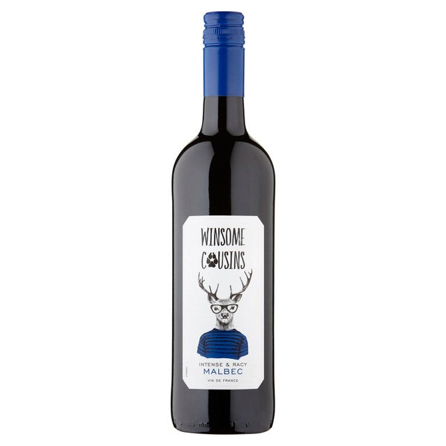 Winsome Cousins Malbec red wine 75cl (British brand)