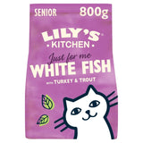Lily's Kitchen white fish & turkey senior cat dry food 800g, UK version