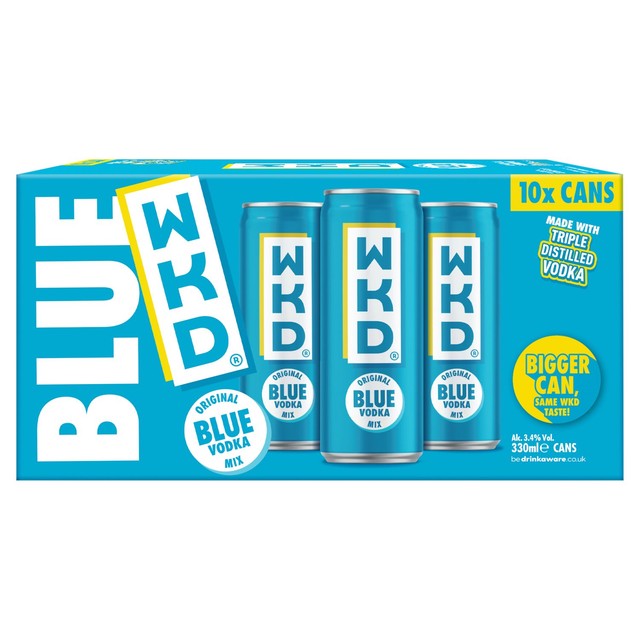WKD Blue vodka premix 330ml cans - British product
