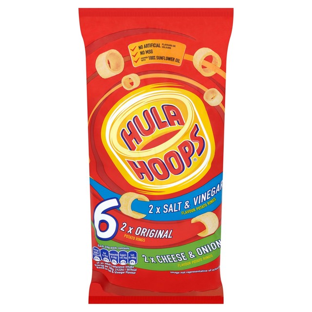 Hula Hoops crisps variety multipack 6 pack, UK version