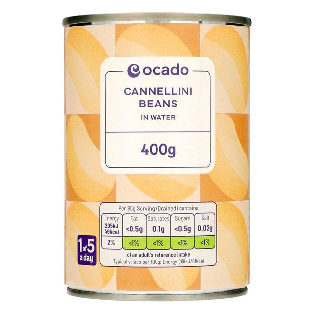 Ocado Cannellini Beans in Water 400g, imported from the UK