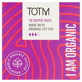 TOTM Organic Cotton Super Pads Pack of 10 (British brand)