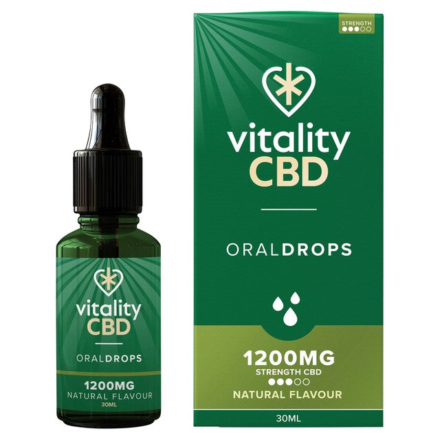 Vitality CBD Natural Flavour Oral Drops 30ml (British brand)