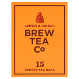 Brew Tea Co lemon and ginger herbal tea bags 15 pack - British product