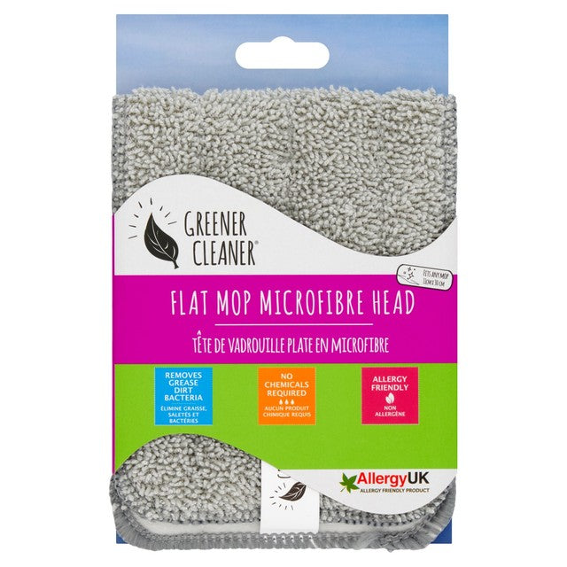 Greener Cleaner microfibre flat mop head 12x31cm, UK version
