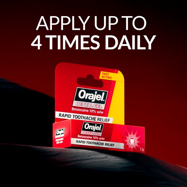 Orajel dental gel for toothache relief, imported from the UK