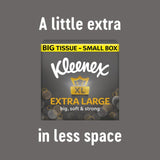 Kleenex extra large tissues compact twin pack 44 sheets per box, UK version