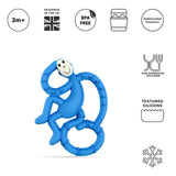 Matchstick Monkey Mini Monkey teether blue, imported from the UK