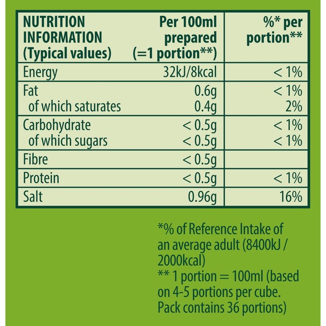Knorr vegetable stock cubes 8 x 10g, UK version