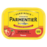 Parmentier sardines in tomato sauce 135g can, UK version