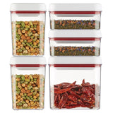 Zyliss Twist & Seal food storage containers with 475ml, 1L, and 1.6L sizes (British brand)