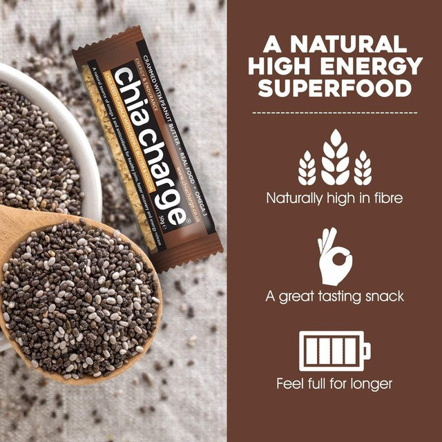 Chia Charge peanut butter and cocoa flapjack 50g - British product
