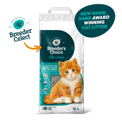 Breeder Celect Paper Non Clumping Cat Litter 10L