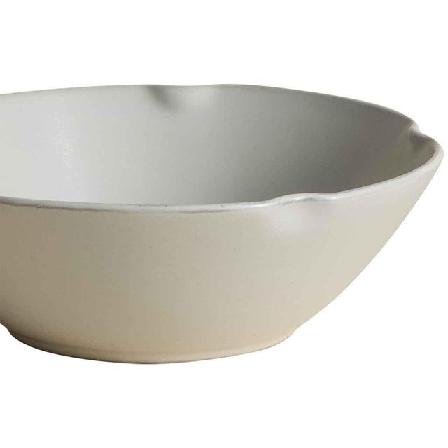 M&S cream stoneware cereal bowl with crimped scallop rim - British product