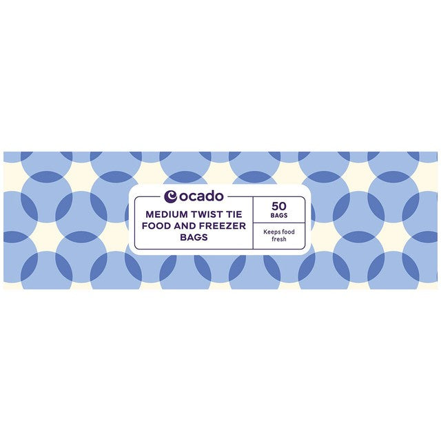 Ocado medium twist tie food and freezer bags, imported from the UK