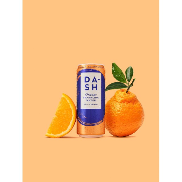 DASH Orange Sparkling Water 12x330ml cans - British product
