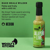 The Woolf's Kitchen jalapeno lime hot sauce 150ml (British brand)