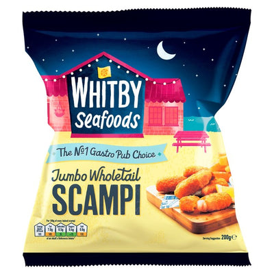 Whitby Jumbo Scampi Gefrorene Panierte Meeresfrüchte 200g