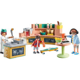 Playmobil My Life Food Court toy set, imported from the UK