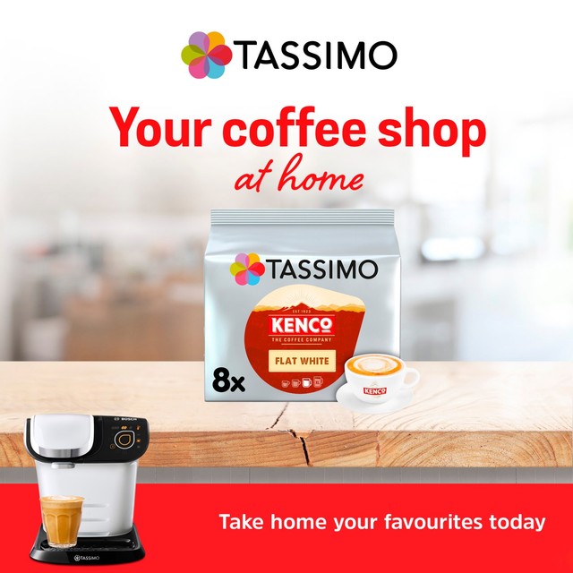 Tassimo Flat White coffee pods 8 pack (British brand)