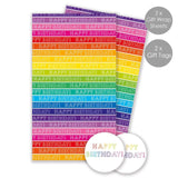 Abacus rainbow stripe gift wrap 50x70cm, imported from the UK