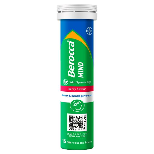 Berocca Mind Berry Flavour Effervescent Tablets x15