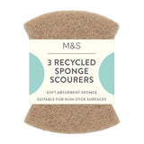 M&S recycled sponge scourers 3 per pack, imported from the UK