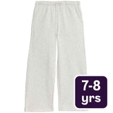 M&S Mädchen Jogginghose mit weitem Bein, Baumwollmischung, Grau meliert, Größe 7-8 Jahre