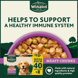 Winalot Meaty Chunks wet dog food pouches, imported from the UK