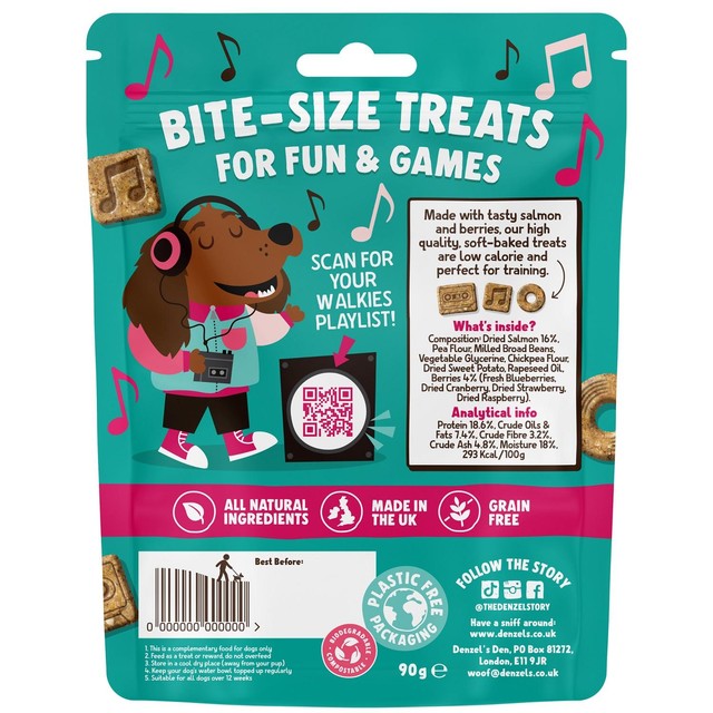 Denzel's Salmon & Berries Dog Treats 90g - British product