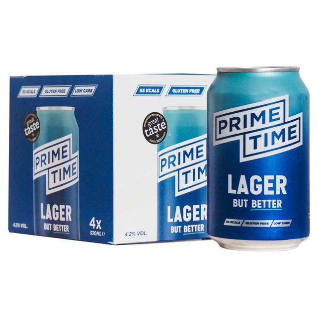 Prime Time Lager gluten-free beer 440ml - British product