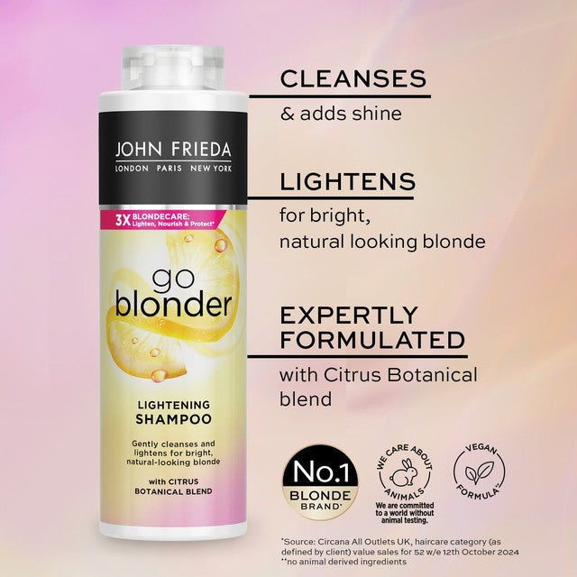 John Frieda Sheer Blonde Go Blonder Shampoo 500ml, imported from the UK