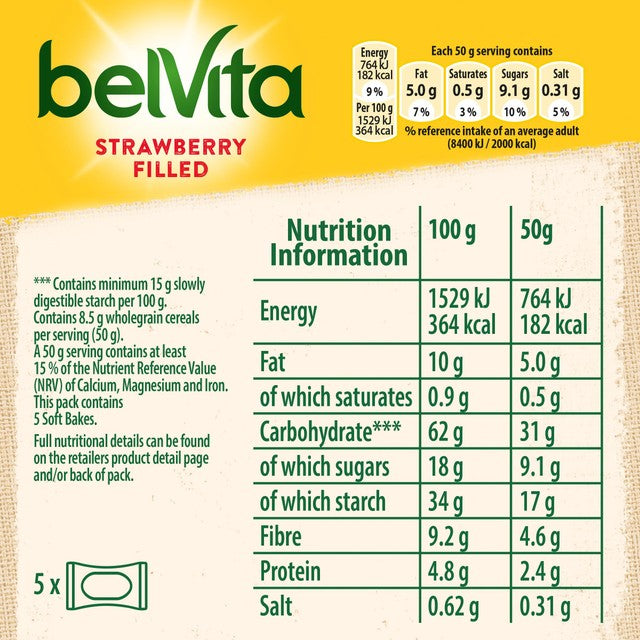 Belvita strawberry soft bakes breakfast biscuits - British product