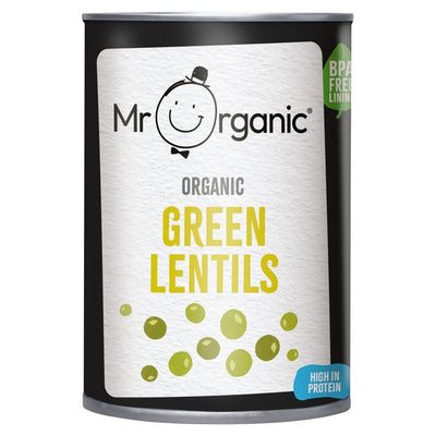 M&S Mr Organic Green Lentils Ready to Eat 400g- Buy online at McGrocer