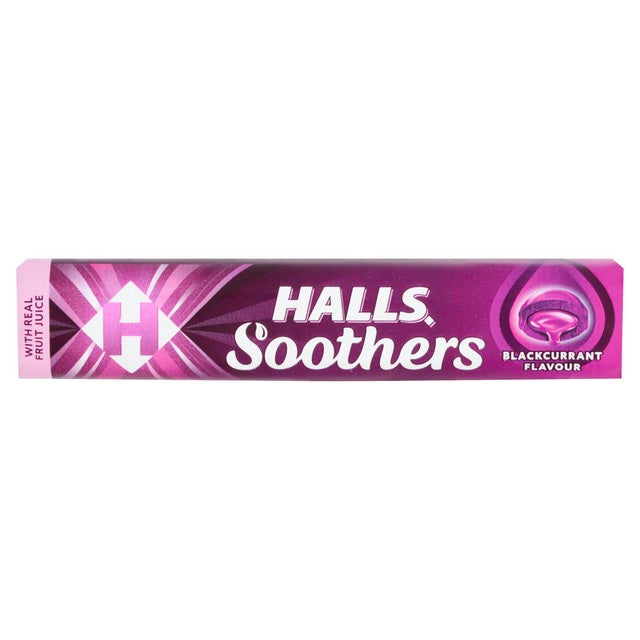 Halls Soothers blackcurrant flavour sweets 45g, UK version