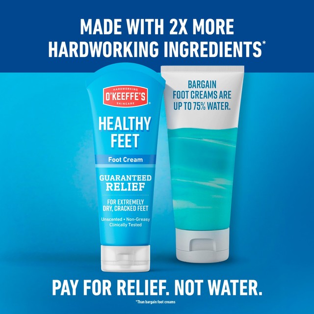 O'Keeffe's Healthy Feet unscented foot cream 85g, imported from the UK