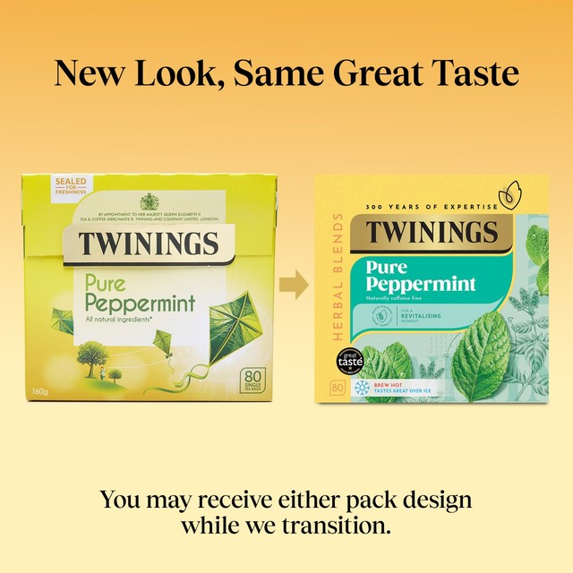 Twinings peppermint herbal tea (British brand)
