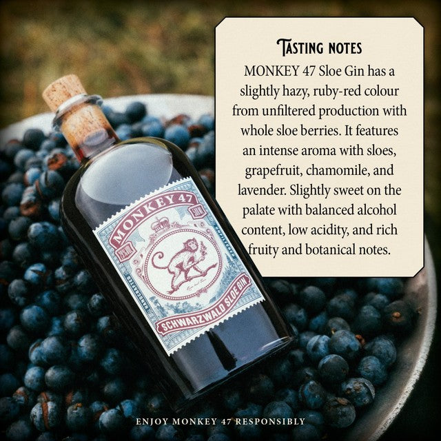 Monkey 47 Schwarzwald Sloe Gin 50cl, imported from the UK