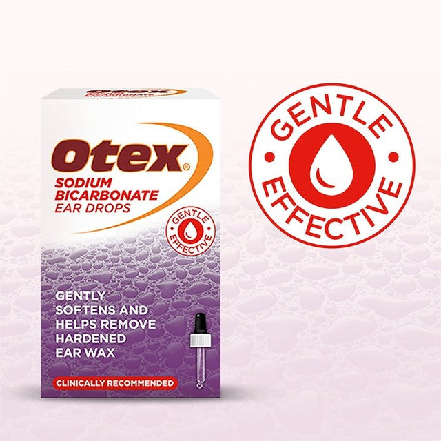 Otex sodium bicarbonate ear drops 10ml, imported from the UK
