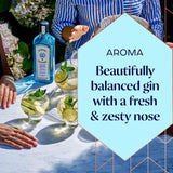 Bombay Sapphire London dry gin miniatures with natural botanicals - British product