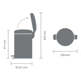 Brabantia white household pedal bin 12L - British product