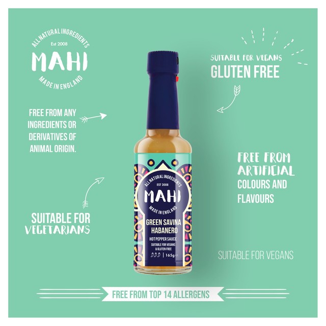 Mahi Green Savina Habanero hot sauce 165ml, imported from the UK
