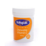 Valupak chewable vitamin C tablets orange flavour 60 tablets (British brand)
